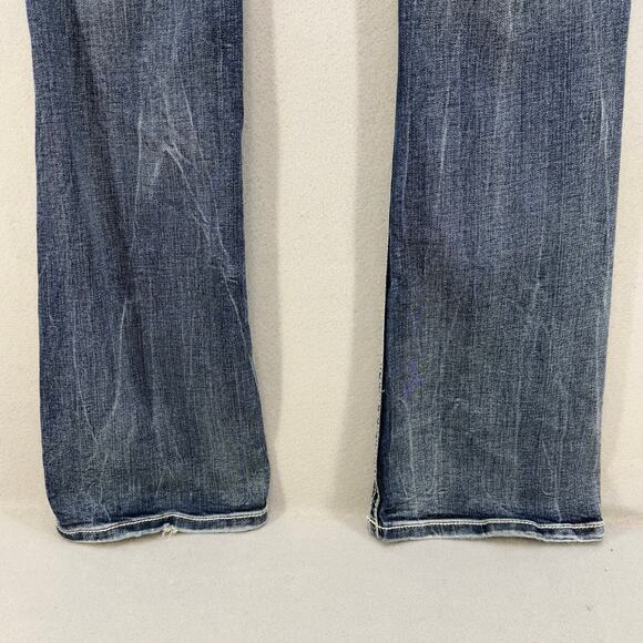 Miss Me Jeans Women's 28x35 (8) Dark Blue Standard Boot Fleur de Lis Western - Picture 6 of 15